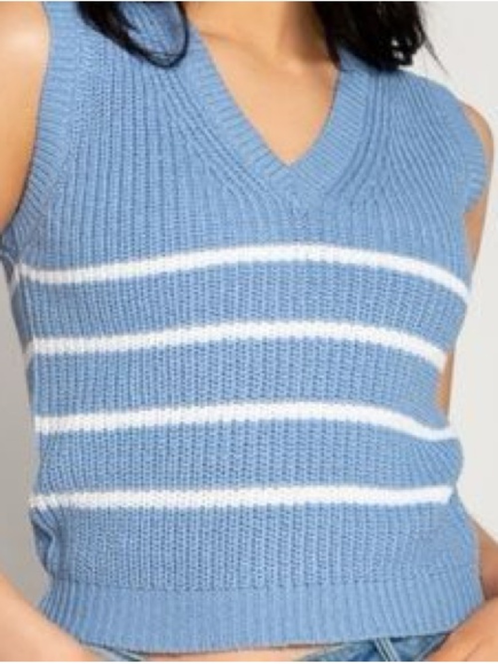 Eclipse Blue & White Striped Vest Size Large